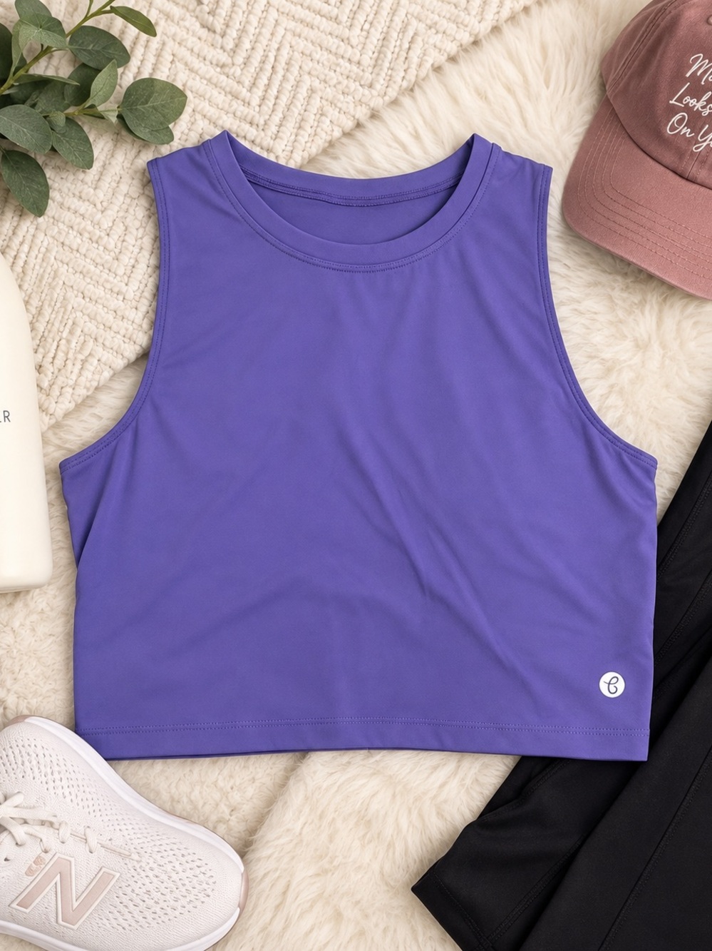 CALIA Purple Cropped Athletic Tank Top
